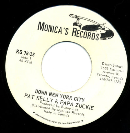 Pat Kelly & Tapper Zukie : Down New York City (7")
