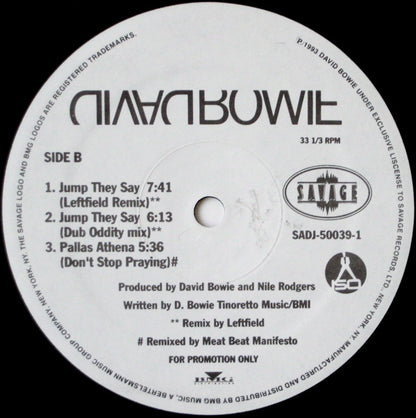 David Bowie : Jump They Say (12", Single, Promo)