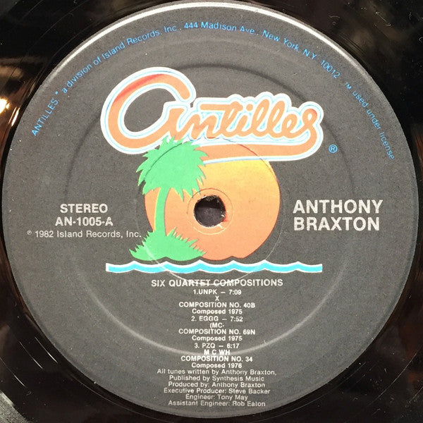 Anthony Braxton : Six Compositions: Quartet (LP, Album)
