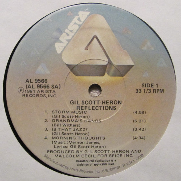 Gil Scott-Heron : Reflections (LP, Album, Hub)