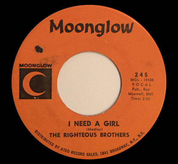 The Righteous Brothers : Bring Your Love To Me  /  I Need A Girl (7", Single)