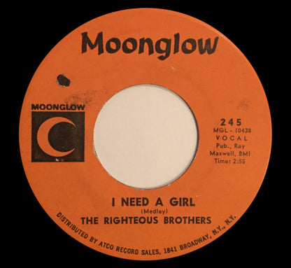 The Righteous Brothers : Bring Your Love To Me  /  I Need A Girl (7", Single)