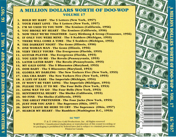 Various : A Million Dollars Worth Of Doo-Wop Vol.17 (CD, Comp)