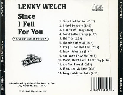 Lenny Welch : Since I Fell For You A Golden Classics Edition (CD, Comp)