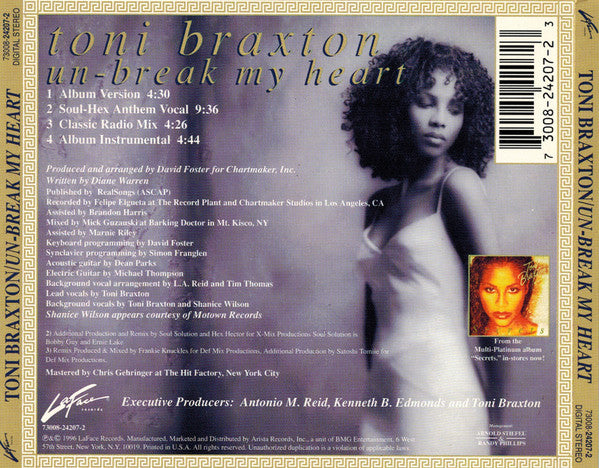 Toni Braxton : Un-Break My Heart (CD, Maxi)
