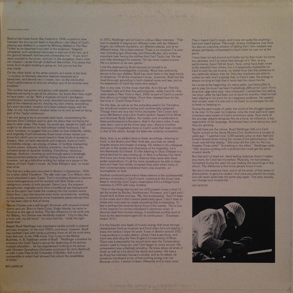 Cecil Taylor : In Transition (2xLP, Comp, Gat)