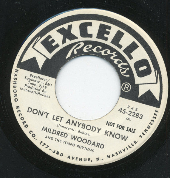 Mildred Woodard : Dont Let Anybody Know / I'Ve Waited So Long (7", Promo)