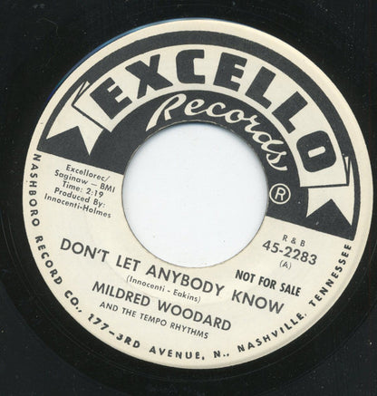 Mildred Woodard : Dont Let Anybody Know / I'Ve Waited So Long (7", Promo)