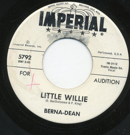 Berna-Dean : I Walk In My Sleep / Little Willie (7", Single, Promo)