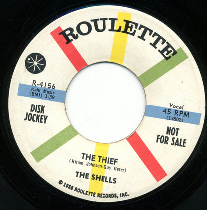 The Shells : The Thief / She Wasn't Meant For Me (7", Single, Promo)