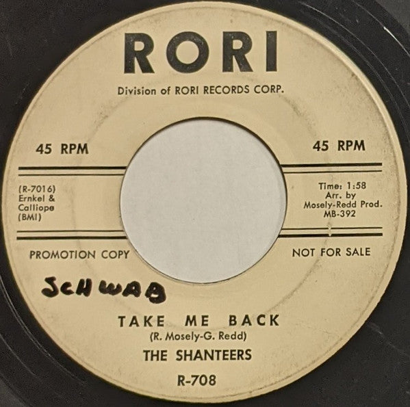The Shanteers : You're Gone / Take Me Back (7", Promo)