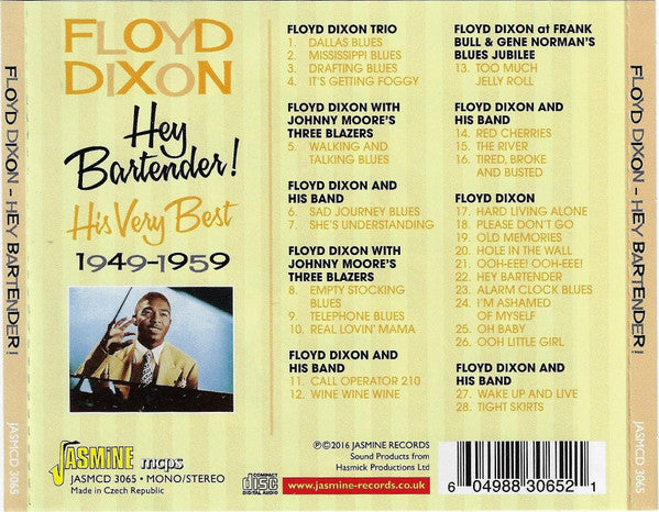 Floyd Dixon : Hey Bartender! (His Very Best 1949-1959) (CD, Comp, Mono)