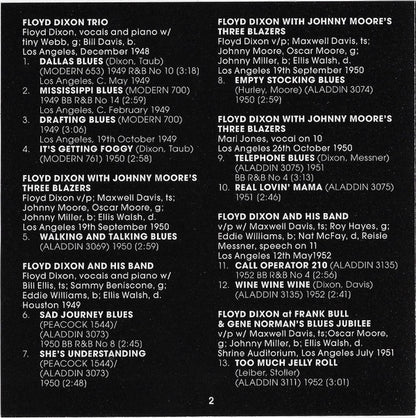 Floyd Dixon : Hey Bartender! (His Very Best 1949-1959) (CD, Comp, Mono)