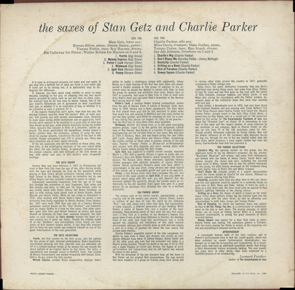 Stan Getz Quintet / The Charlie Parker Quintet : The Saxes Of Stan Getz And Charlie Parker (LP, Comp, Mono, RM)