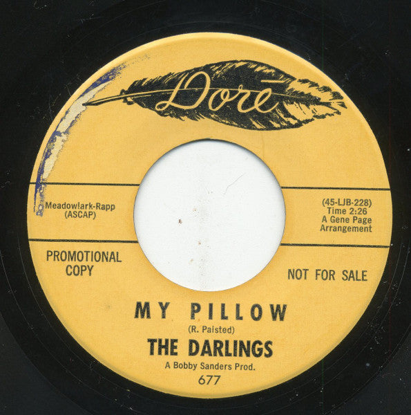 The Darlings : He Played 1, 2, 3, 4 / My Pillow (7", Promo)