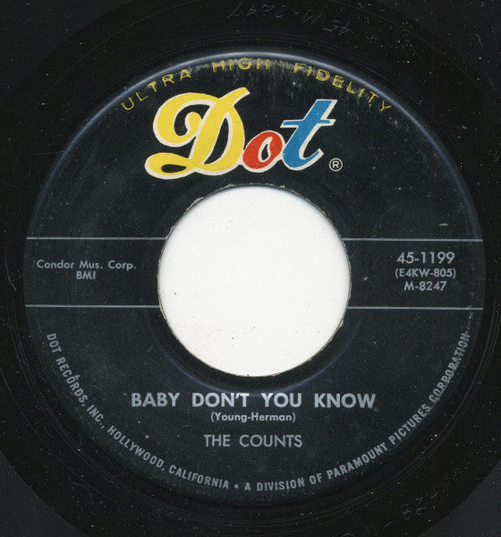 The Counts (14) : Hot Tamales / Baby Don't You Know (7", Single, RE)