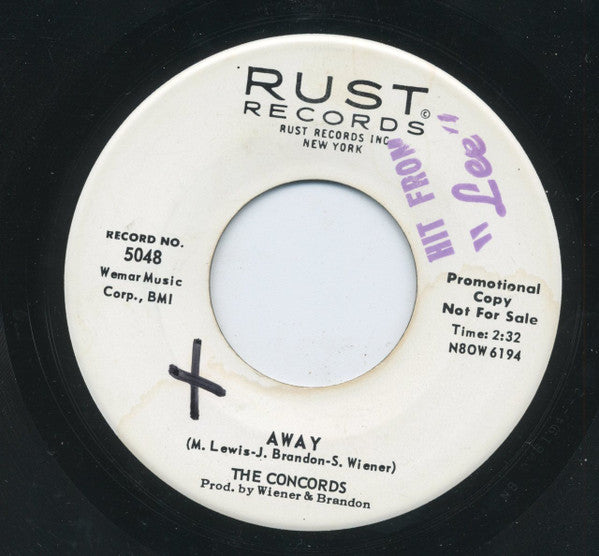 The Concords (3) : Away / One Step From Heaven (7", Promo)