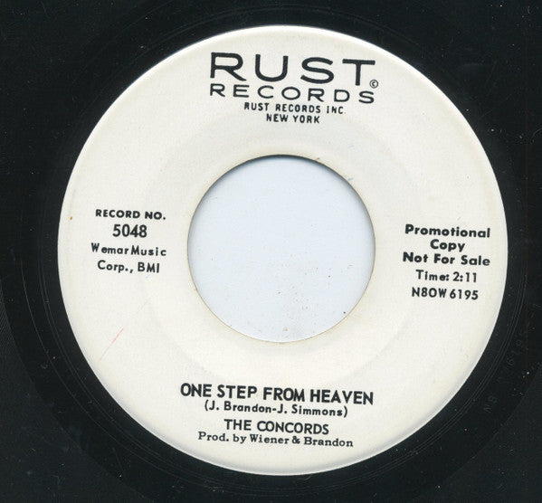 The Concords (3) : Away / One Step From Heaven (7", Promo)