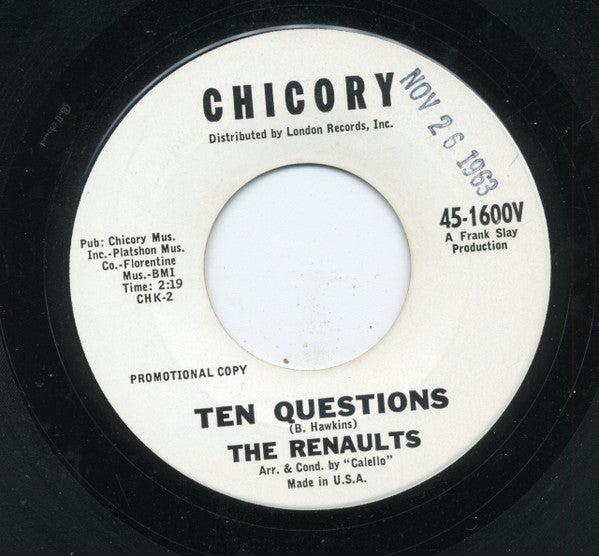 The Renaults (2) : Two Face / Ten Questions (7", Promo)