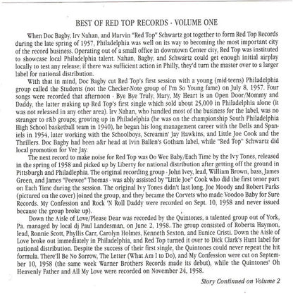 Various : The Best Of Red Top Records Volume 1 (CD, Comp)