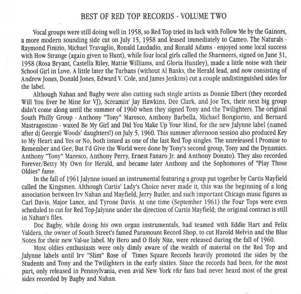 Various : The Best Of Red Top Records Volume 2 (CD, Comp)