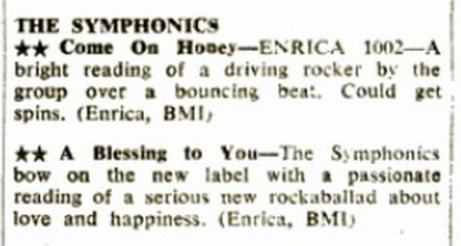 Freddie Scott & The Symphonics : Come On Honey "Let's Dance" / A Blessing To You (7")