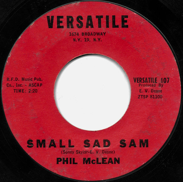 Phil McLean : Small Sad Sam / Chicken (7", Single, Mono, Styrene)