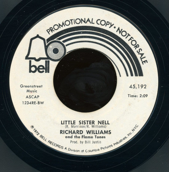 Richard Williams And The Flame Tones : Oldies But Goodies / Little Sister Nell (7", Promo, Styrene)