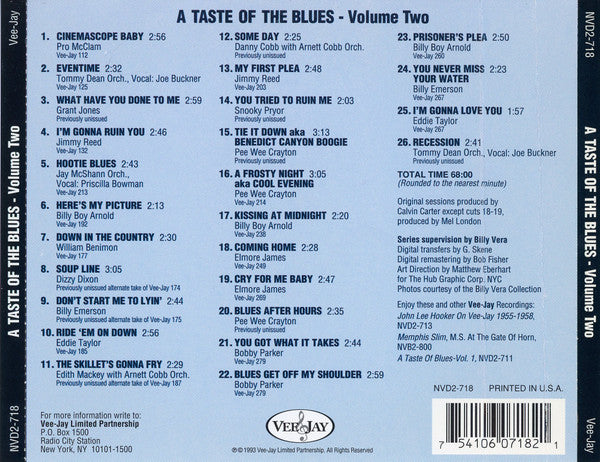 Various : A Taste Of The Blues - Volume Two (CD, Comp)