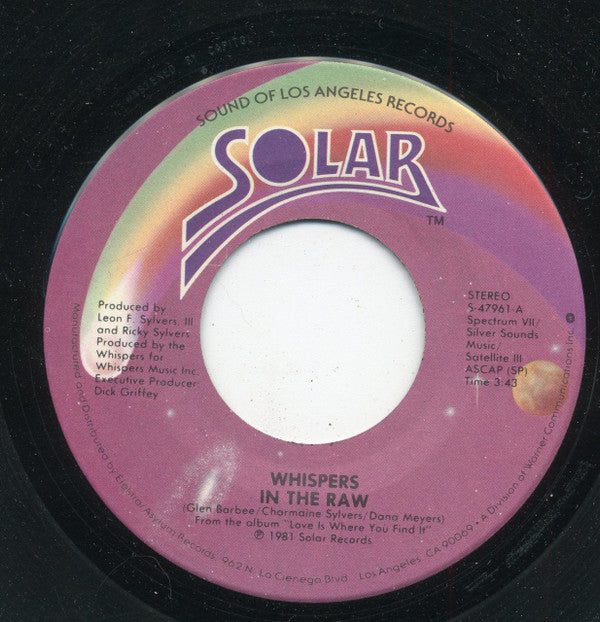 The Whispers : In The Raw / Small Talkin' (7", Spe)