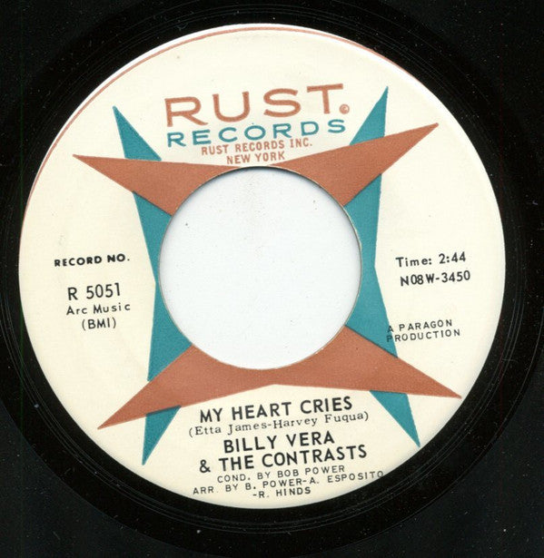 Billy Vera & The Contrasts : My Heart Cries / All My Love (7", Single, Roc)