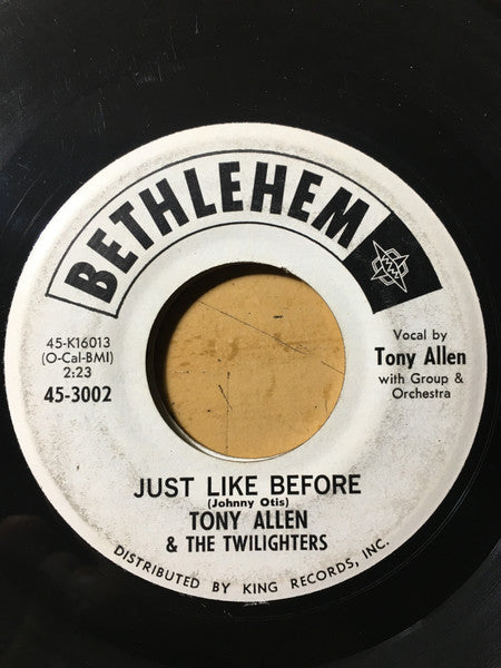 Tony Allen & The Twilighters : Come-A, Come-A, Baby / Just Like Before (7", Whi)
