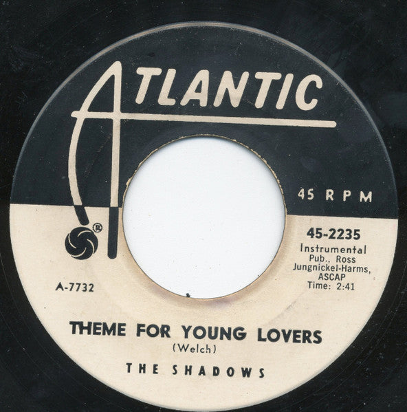 The Shadows : Theme For Young Lovers (7", Single, Promo)