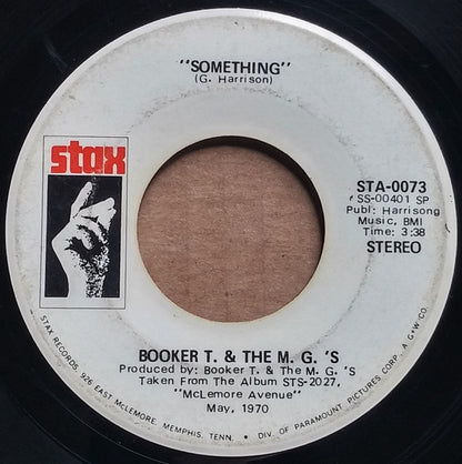 Booker T & The MG's : Something (7", Mono, Promo)