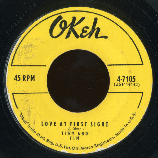 Tiny & Tim : Love At First Sight / Bop-A-Diddy Do (7", Styrene)
