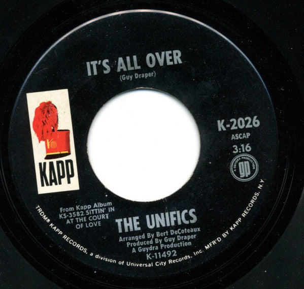 The Unifics : It's All Over / Toshisumasu (7")