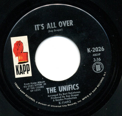 The Unifics : It's All Over / Toshisumasu (7")