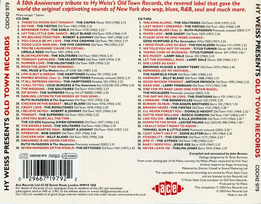 Various : Hy Weiss presents Old Town Records (2xCD, Comp, Mono)