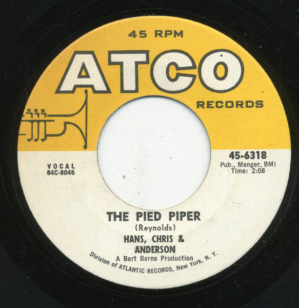 Hans, Chris & Anderson : The Pied Piper / Donna  (7")