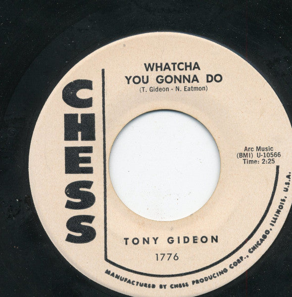 Tony Gideon : The Way You Move Me, Baby / Whatcha You Gonna Do (7", Promo, Mon)