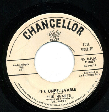Lee Andrews & The Hearts : It's Unbelievable / On My Honor (7")