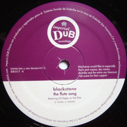 DJ Blackstone / Soulforce : The Flute Song / Custard (12")