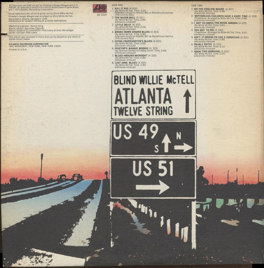 Blind Willie McTell : Atlanta Twelve String (LP, Album, Mono, Gat)