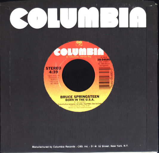 Bruce Springsteen : Born In The U.S.A. / Shut Out The Light (7", Single, Styrene, Pit)