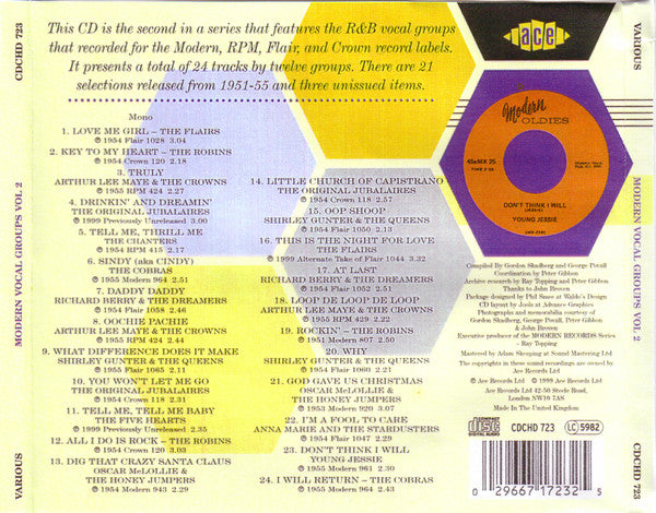Various : Modern Vocal Groups, Vol. 2 (CD, Comp)
