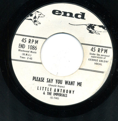Little Anthony & The Imperials : Please Say You Want Me (7", Styrene)