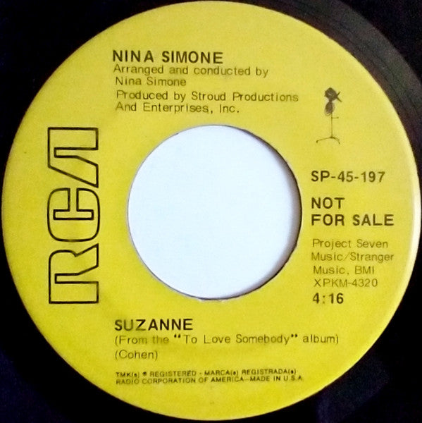 Nina Simone : Suzanne (7", Promo, Ind)