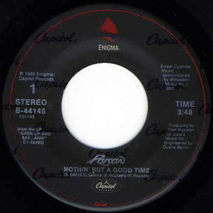 Poison (3) : Nothin' But A Good Time (7", All)