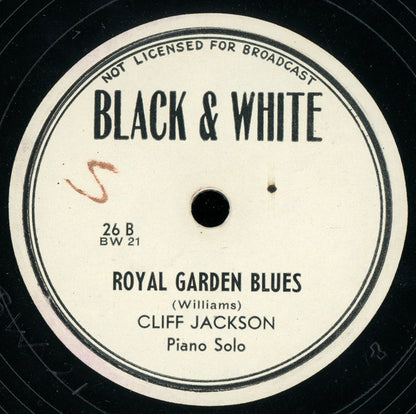 Cliff Jackson : Lime House Blues / Royal Garden Blues (Shellac, 10")