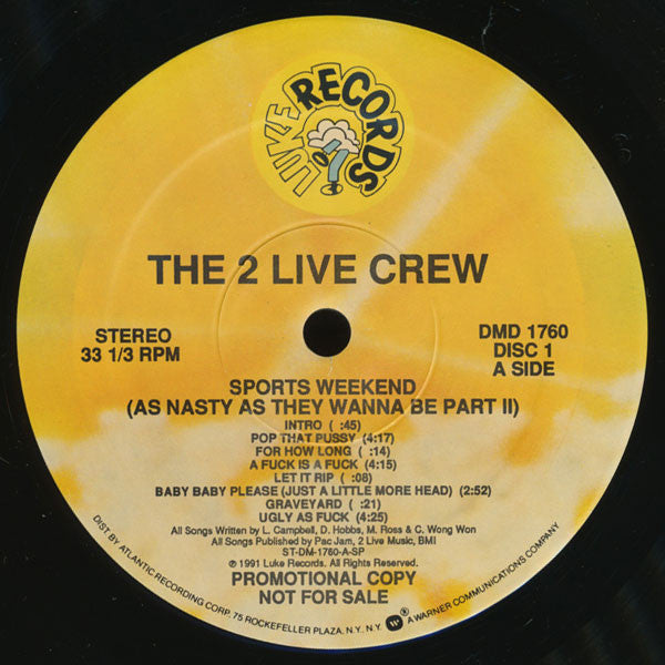 The 2 Live Crew : Sports Weekend (As Nasty As They Wanna Be Part II) (2xLP, Album, Ltd, Promo)